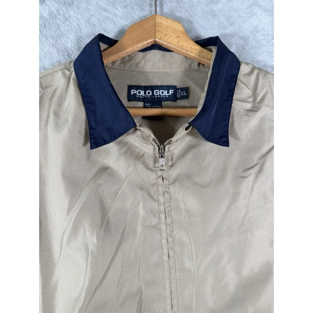 Polo Golf Ralph Lauren Jacket Men's XL Tan Harrington Full Zip Crest Logo